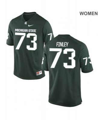 Women's Dennis Finley Michigan State Spartans #73 Nike NCAA Green Authentic College Stitched Football Jersey XJ50T11NW